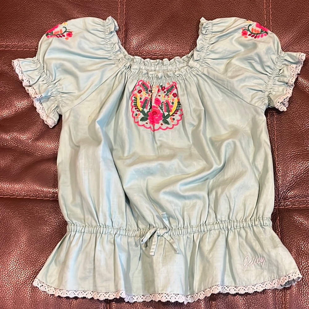 Juicy Couture top girls sz 8 turquoise summer